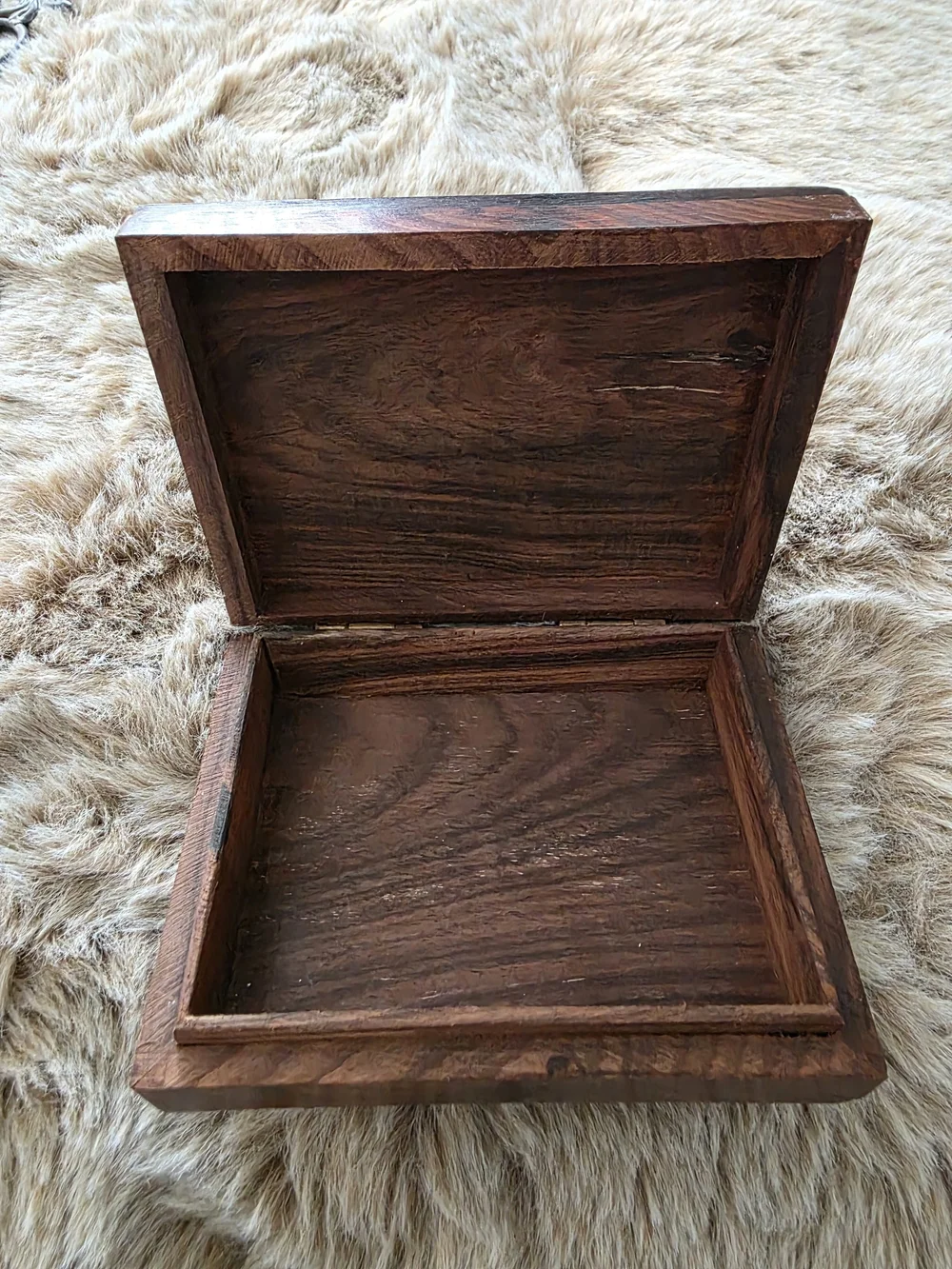 Handcrafted Wood & Brass Elephant Jewelry Box - Brown